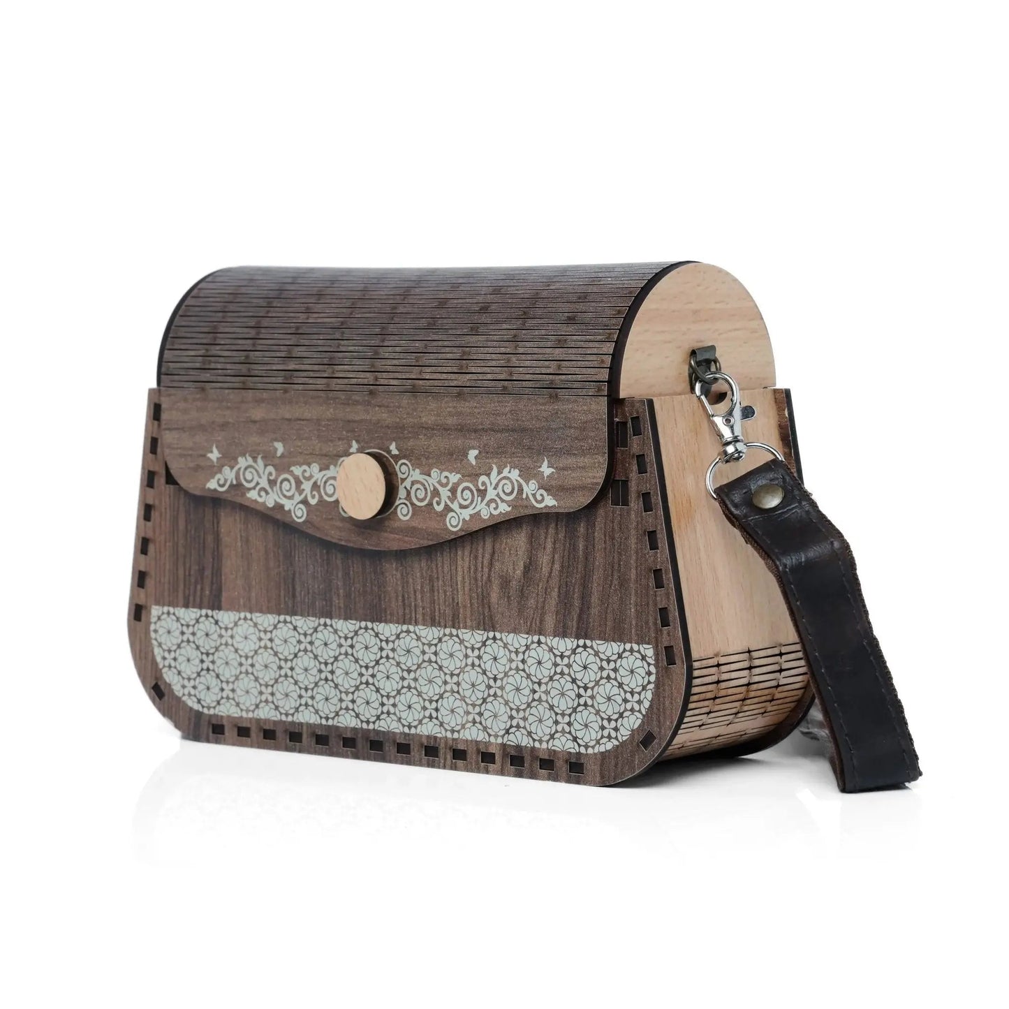 Artisan Elegance: Handcrafted Wooden Clutches for Women - Unique Purse Designs with Lather belt for Every Occasion