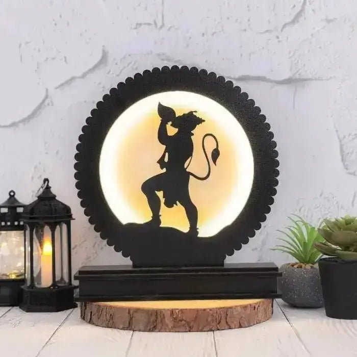 Lord Hanuman Backlit LED Lamp – Divine Home Decor for Meditation, Pooja Room, and Spiritual Ambiance