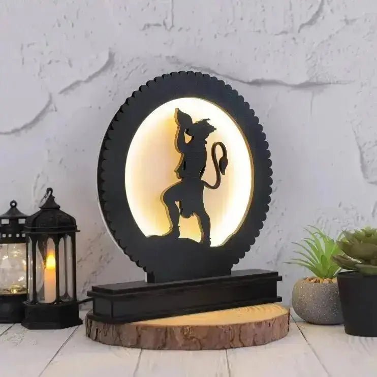 Lord Hanuman Backlit LED Lamp – Divine Home Decor for Meditation, Pooja Room, and Spiritual Ambiance