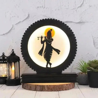 Lord Krishna Backlit LED Lamp – Divine Home Decor for Meditation, Pooja Room, and Spiritual Ambiance