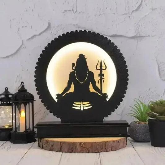 Lord Shiva Backlit LED Lamp – Divine Home Decor for Meditation, Pooja Room, and Spiritual Ambiance