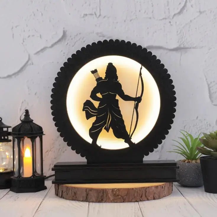 Lord Ram Backlit LED Lamp – Divine Home Decor for Meditation, Pooja Room, and Spiritual Ambiance